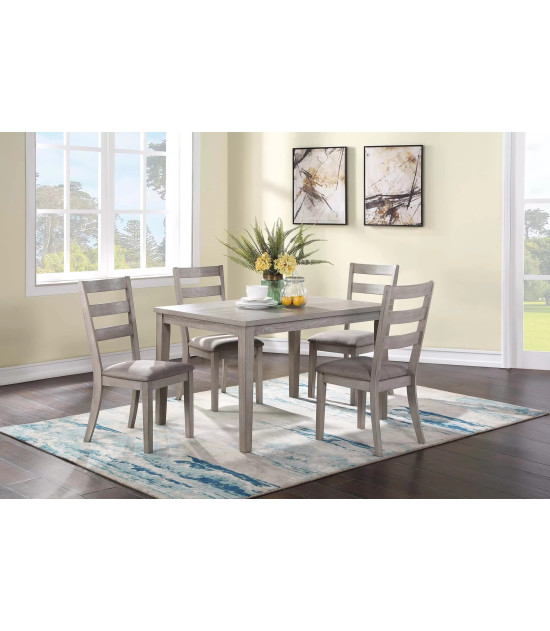 F2602 Gray 5-Piece Dining Table Set with 4 Chairs by Poundex Furniture