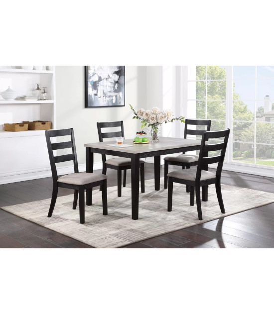 F2603 Black 5-Piece Dining Table Set with 4 Chairs by Poundex Furniture