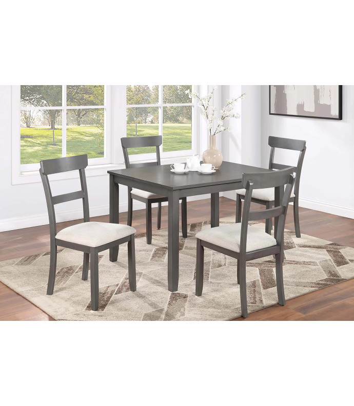 F2621 5-Piece Dining Table Set with 4 Chairs by Poundex Furniture