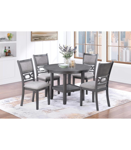 F2640 5-Piece Dining Table Set with 4 Chairs by Poundex Furniture