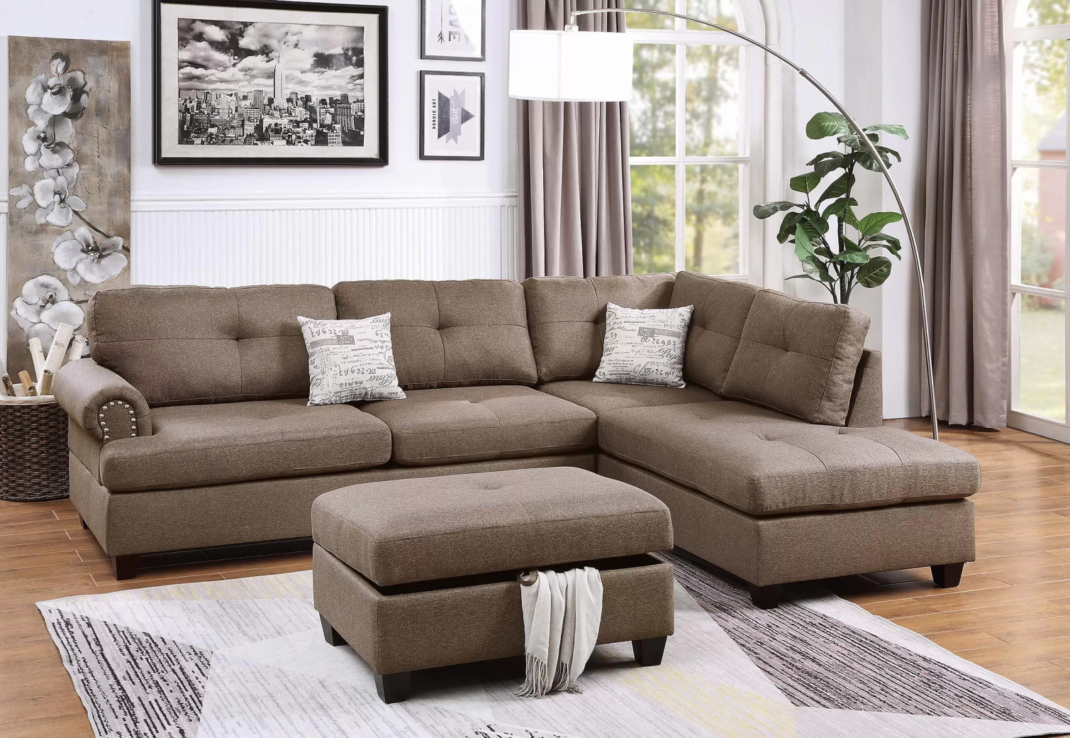 F6416 3-Piece Sectional Sofa Set by Poundex Furniture | Phoenix AZ