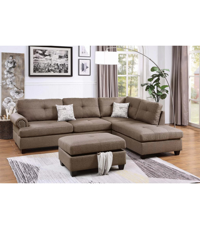 F6416 3-Piece Sectional Sofa Set by Poundex Furniture | Phoenix AZ