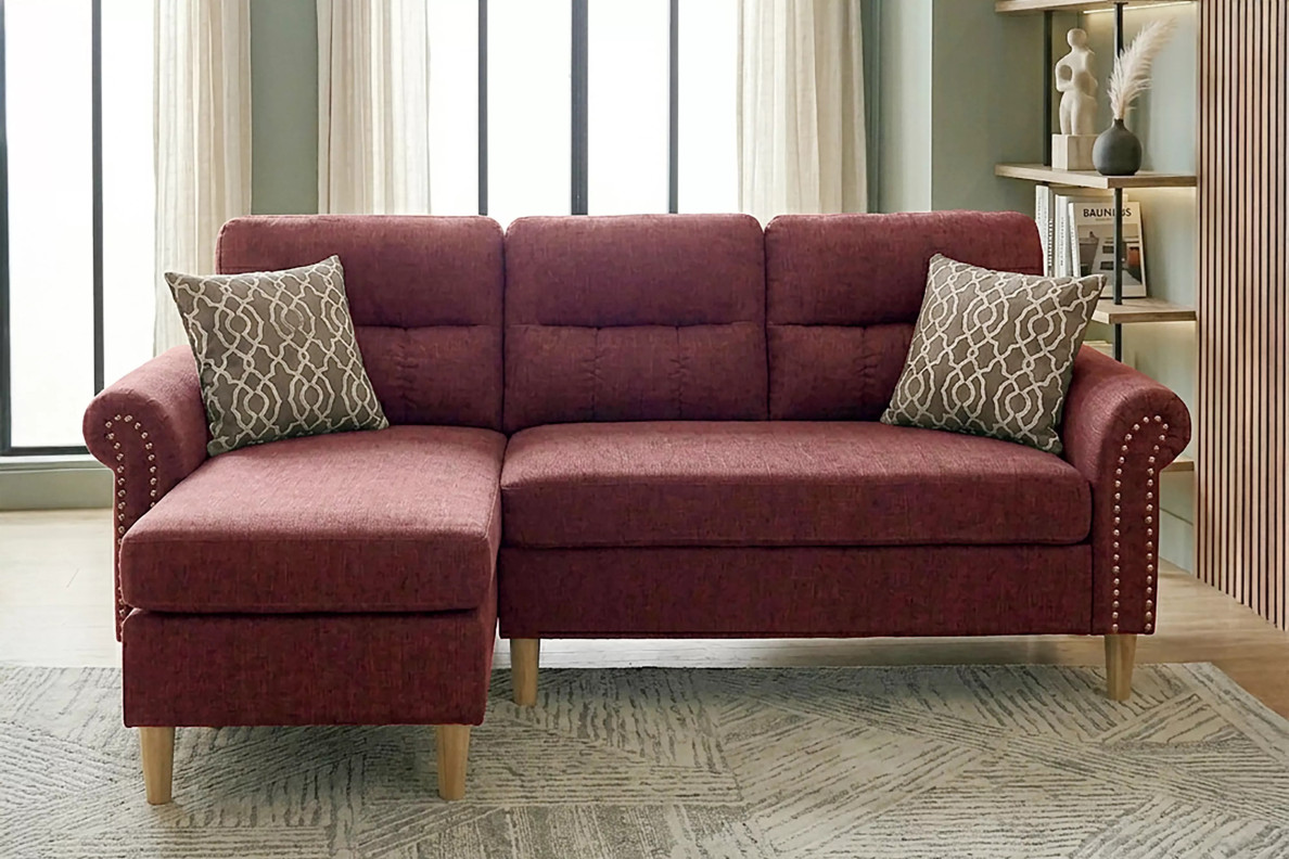 F6449 Paprika Red Reversible Sectional Sofa Set | Poundex Furniture Phoenix AZ