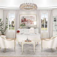 Pearl Finish Desk London Place Collection By Michael Amini