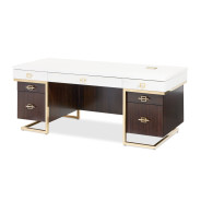 Belmont Place-N Espresso Executive Office Desk – Transitional Style by Michael Amini