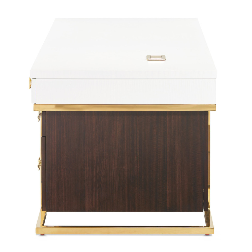 Belmont Place-N Espresso Executive Office Desk – Transitional Style by Michael Amini