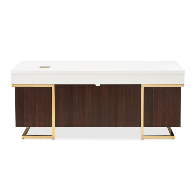 Belmont Place-N Espresso Executive Office Desk – Transitional Style by Michael Amini