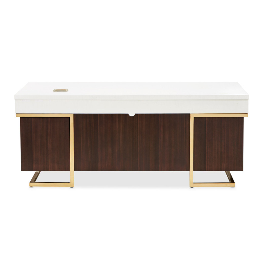 Belmont Place-N Espresso Executive Office Desk – Transitional Style by Michael Amini