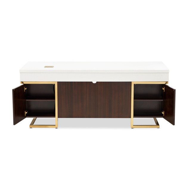Belmont Place-N Espresso Executive Office Desk – Transitional Style by Michael Amini
