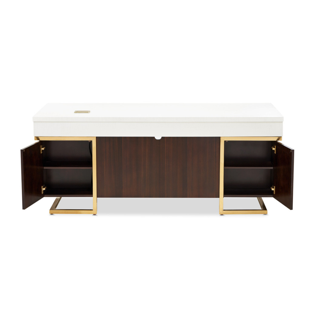 Belmont Place-N Espresso Executive Office Desk – Transitional Style by Michael Amini