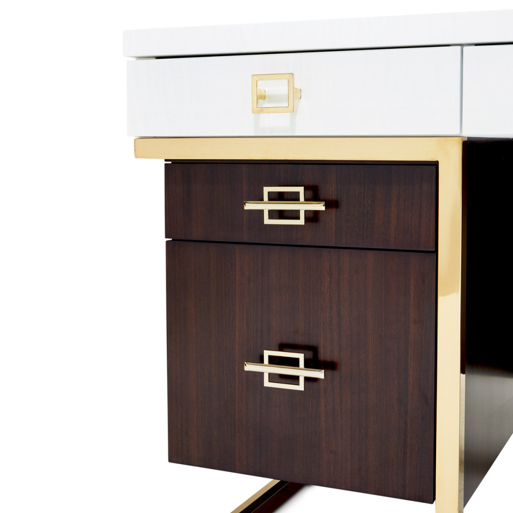 Belmont Place-N Espresso Executive Office Desk – Transitional Style by Michael Amini