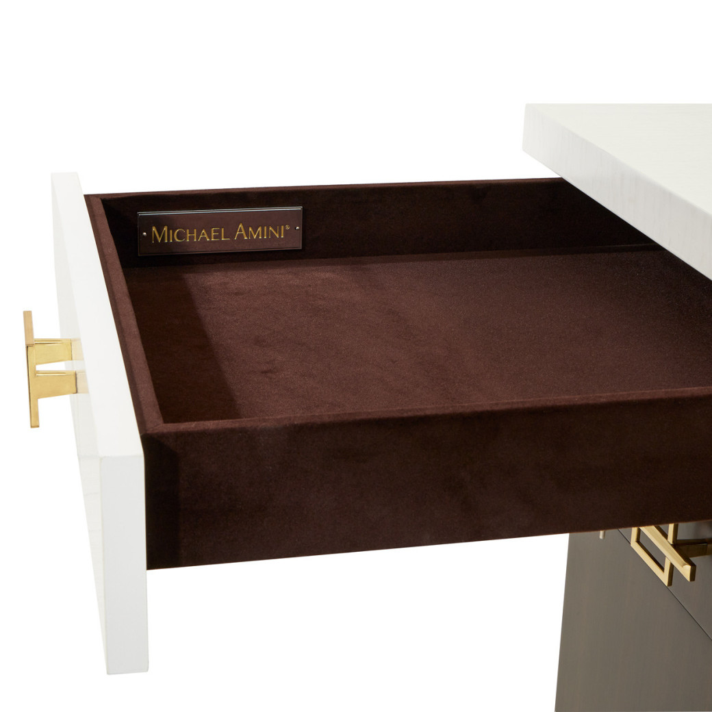 Belmont Place-N Espresso Executive Office Desk – Transitional Style by Michael Amini