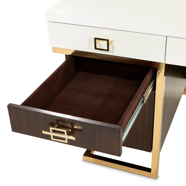 Belmont Place-N Espresso Executive Office Desk – Transitional Style by Michael Amini