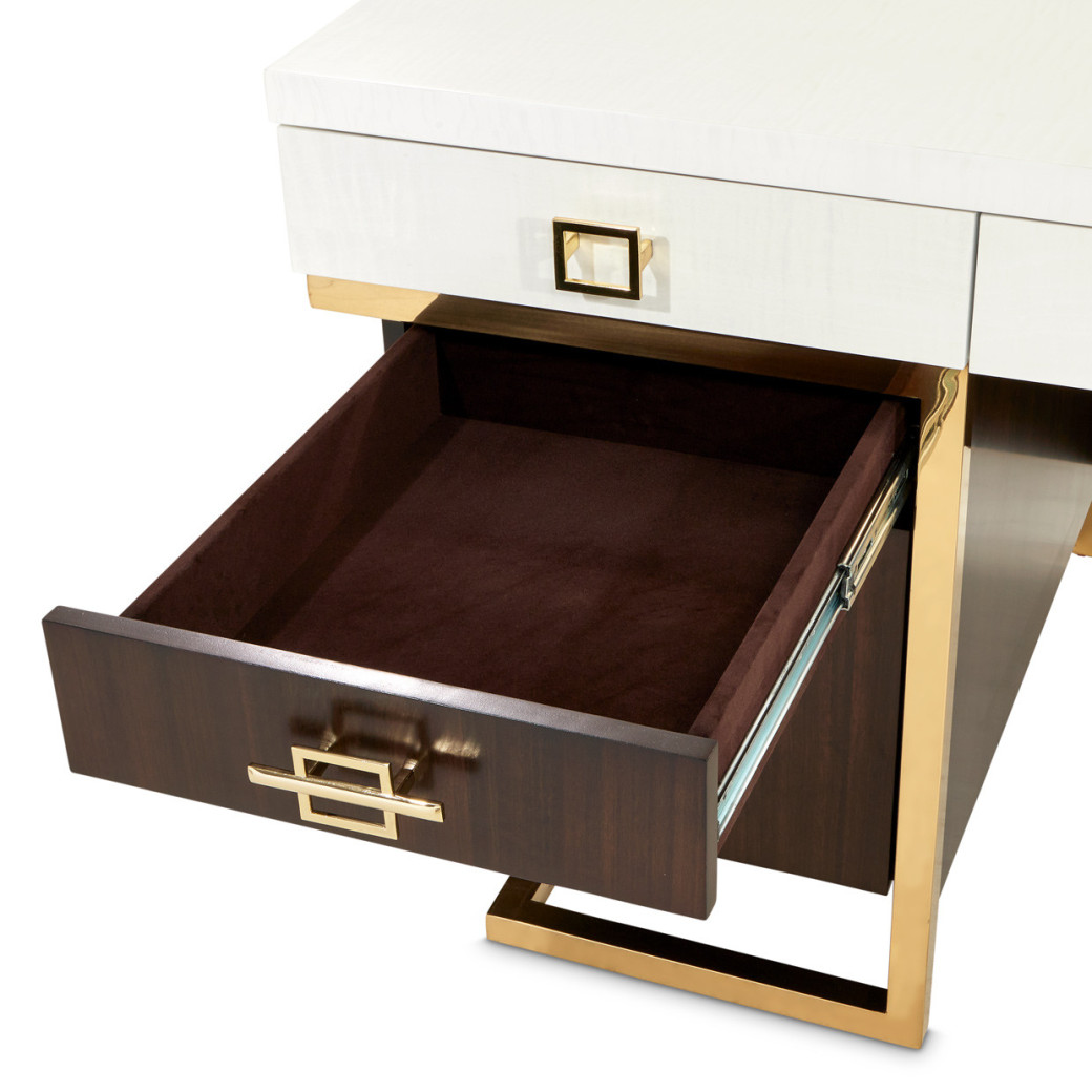 Belmont Place-N Espresso Executive Office Desk – Transitional Style by Michael Amini