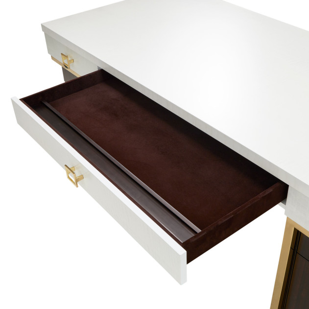Belmont Place-N Espresso Executive Office Desk – Transitional Style by Michael Amini