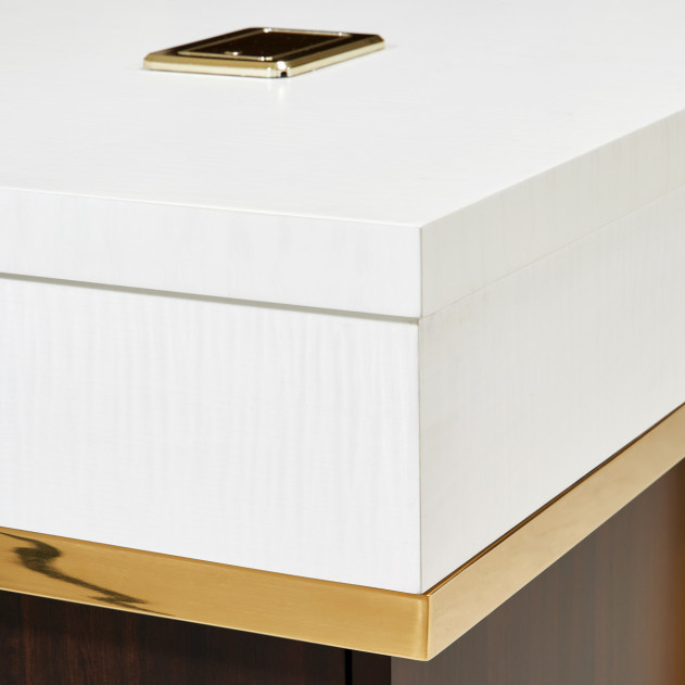 Belmont Place-N Espresso Executive Office Desk – Transitional Style by Michael Amini
