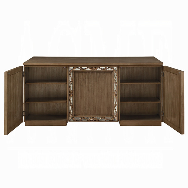 91435 Antique Gold Finish Executive Writing Desk Orianne Collection by Acme Furniture