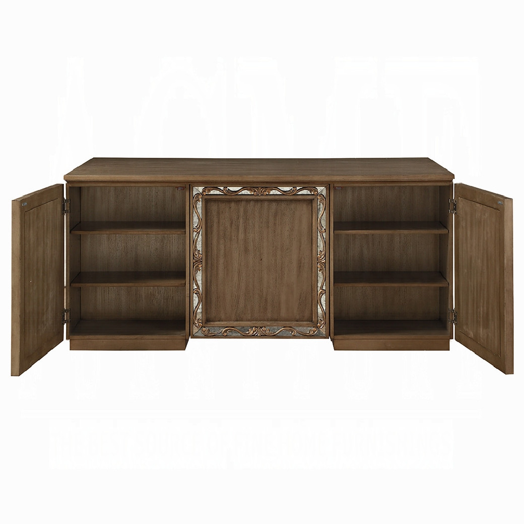 91435 Antique Gold Finish Executive Writing Desk Orianne Collection by Acme Furniture