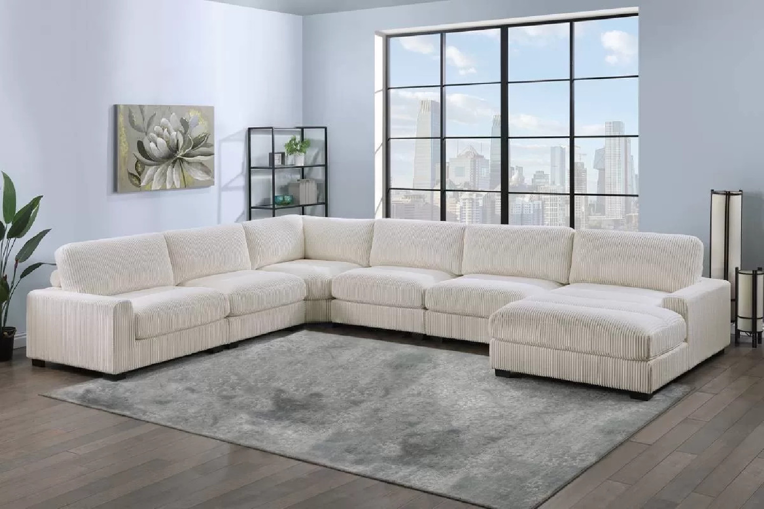 158 Beige 6-Piece Modular Sectional Sofa | Poundex Furniture Phoenix AZ