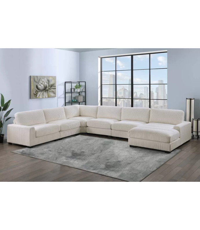 158 Beige 6-Piece Modular Sectional Sofa | Poundex Furniture Phoenix AZ