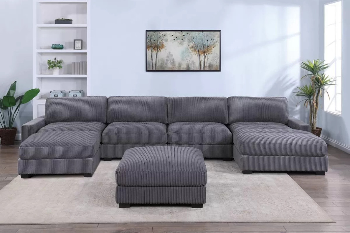 165 6-Piece XL Gray Modular Sectional Sofa Set with ottoman by Poundex – Phoenix, AZ