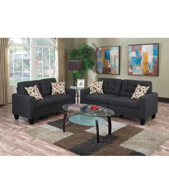 F6901 2-Piece Blue Gray Sofa & Loveseat Set by Poundex Furniture – Phoenix, AZ