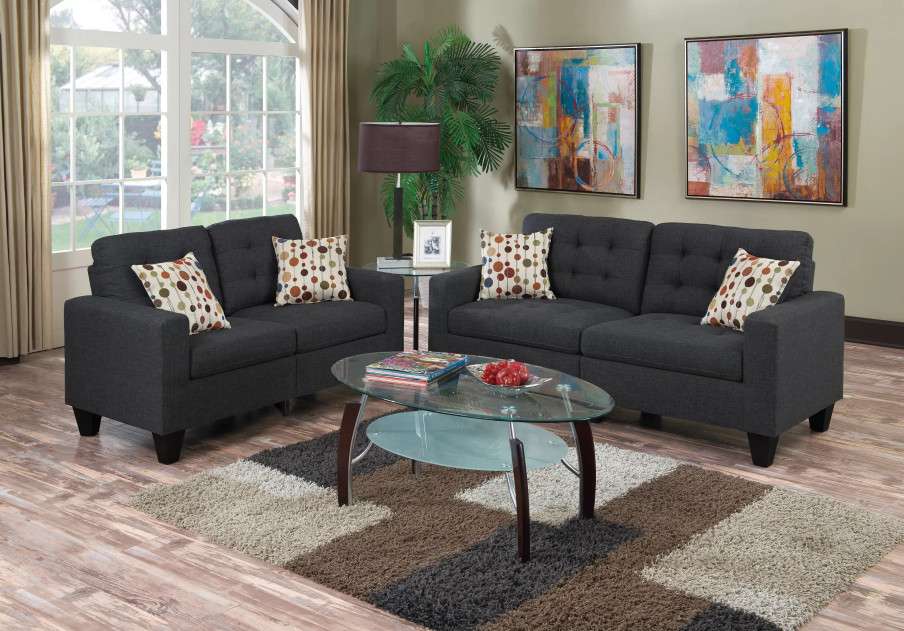 F6901 Blue Gray Sofa & Loveseat | Poundex Phoenix AZ