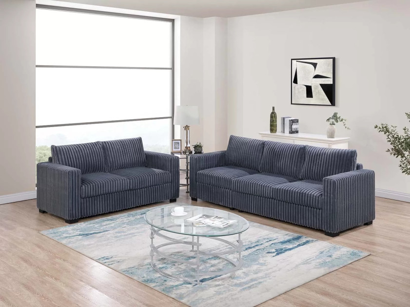 F8461 Dark Gray Sofa & Loveseat | Poundex Phoenix AZ