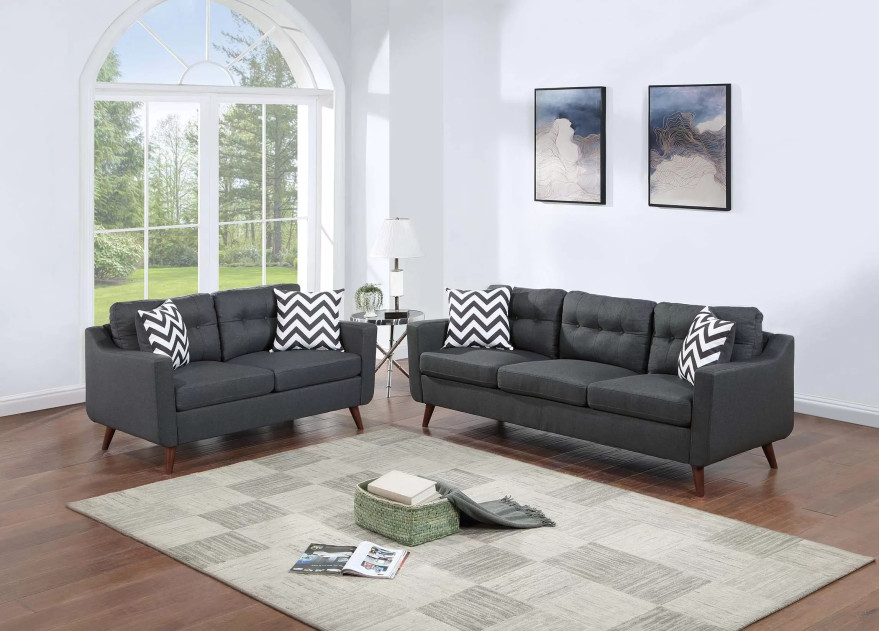 F8443 Black Sofa & Loveseat Set | Poundex Phoenix AZ