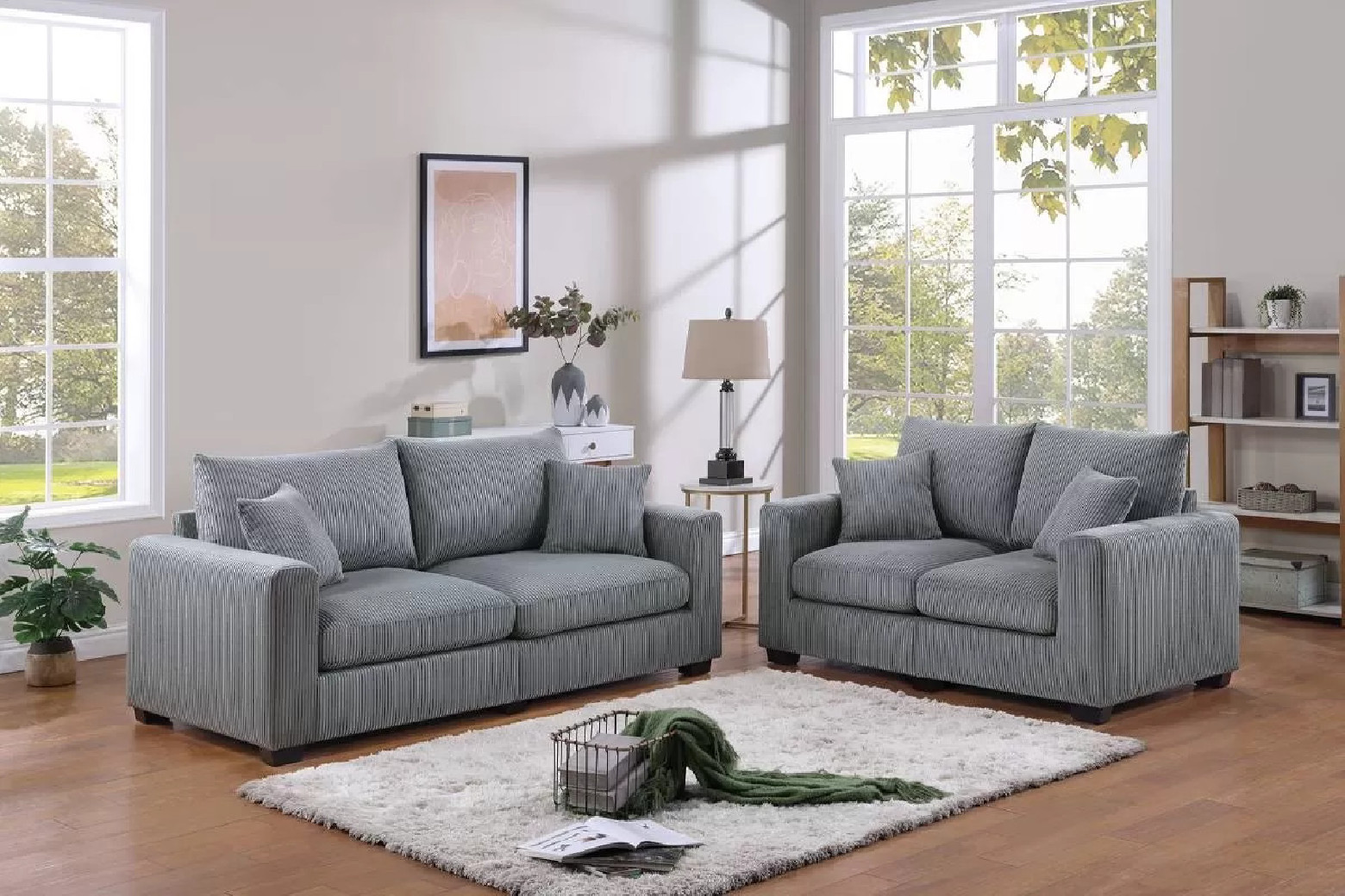 F8427 Fog Sofa & Loveseat Set | Poundex Phoenix AZ