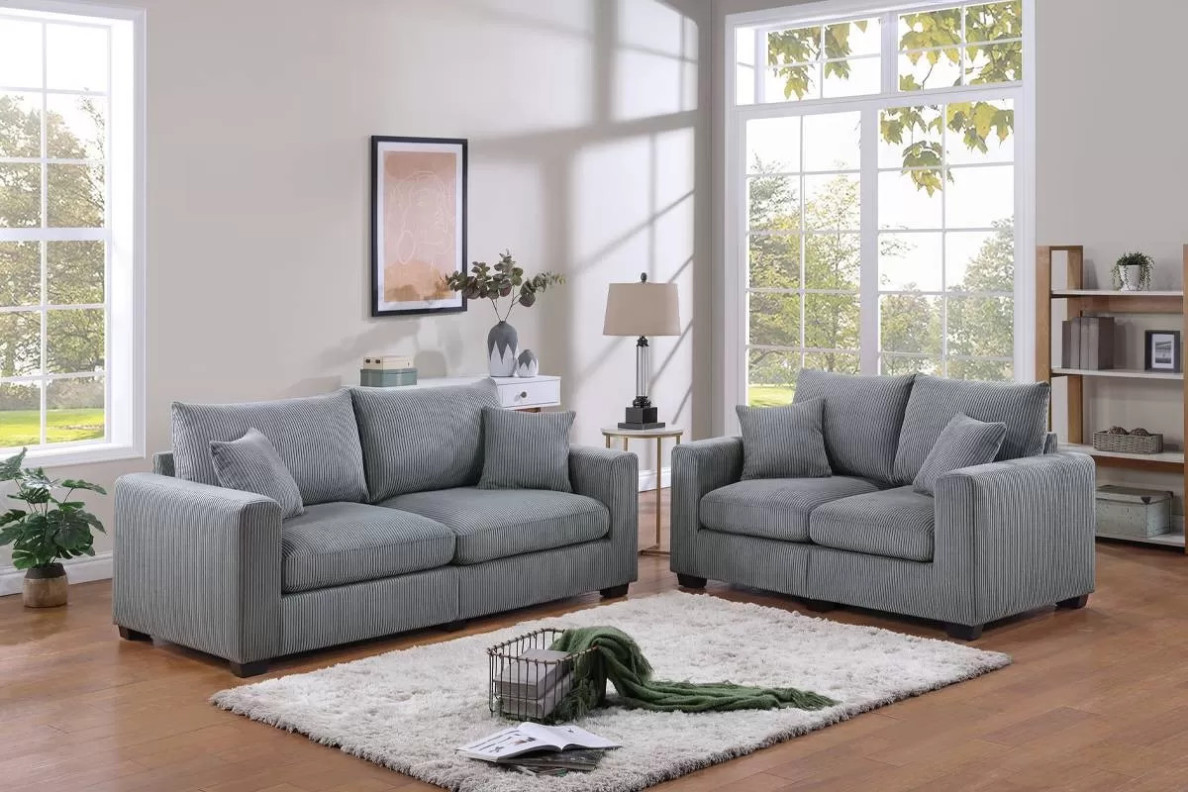 F8427 Fog Sofa & Loveseat Set | Poundex Phoenix AZ