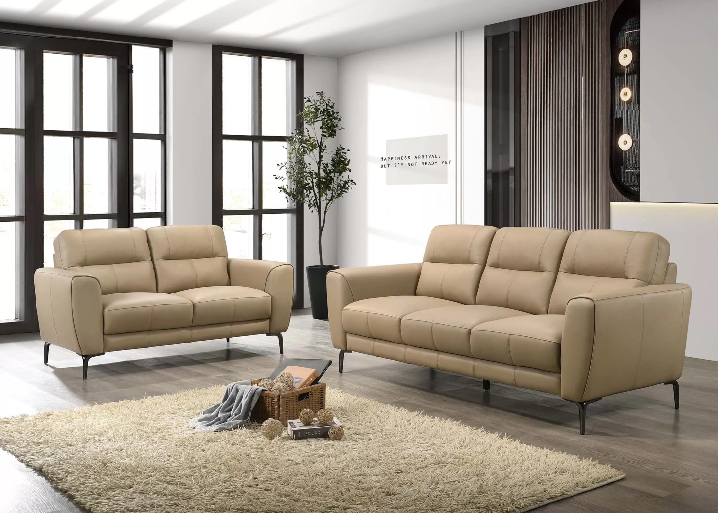 F8420 Taupe Sofa & Loveseat Set | Poundex Phoenix AZ