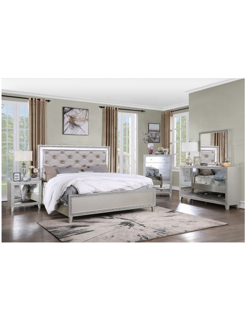 BD00241EK Sliver 5-Piece King Bedroom Set by ACME Furniture | Phoenix AZ