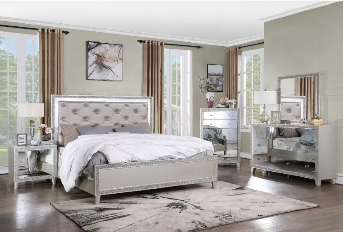 BD00241EK Sliver 5-Piece King Bedroom Set by ACME Furniture | Phoenix AZ