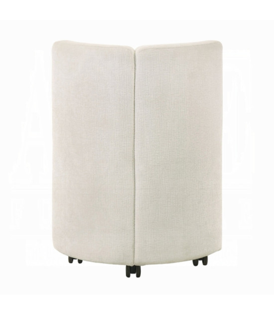 DN02865 Blayde 7-Piece Natural Dining Set with White Chenille Swivel Chairs Contemporary Style by ACME Furniture