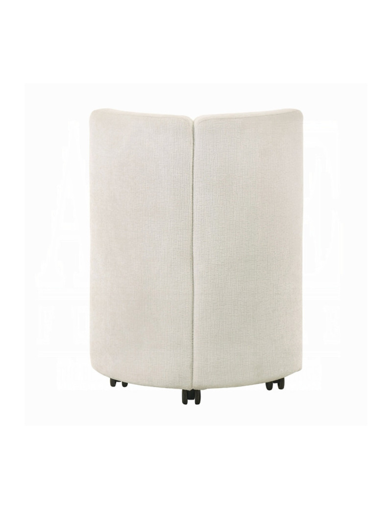DN02865 Blayde 7-Piece Natural Dining Set with White Chenille Swivel Chairs Contemporary Style by ACME Furniture