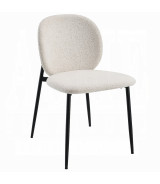 DN03045 Klaus 7-Piece Dining Set with Crystal Glass Top & White Bouclé Chairs by ACME Furniture