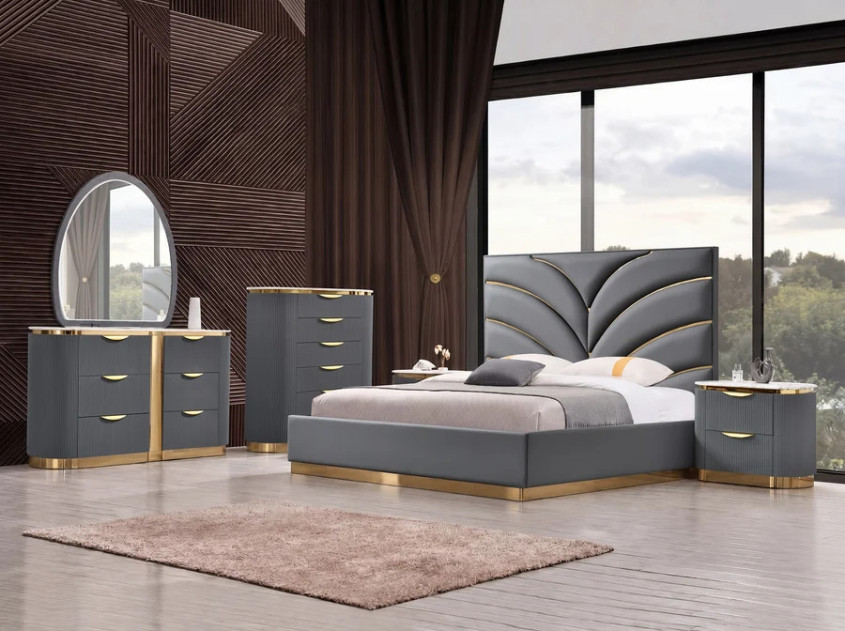 B1003 Arial Grey Queen Bedroom Set | McFerran Furnishings phoenix Az