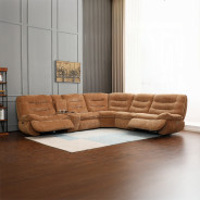 LV04650 Emmy Power Motion Sectional Sofa – Contemporary Style in Orange Chenille by ACME Furniture