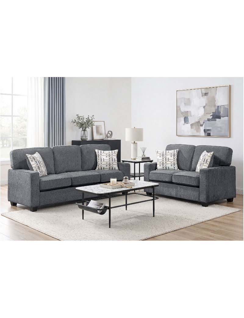 Frances Dark Gray Sofa & Loveseat | Homelegance | Phoenix AZ