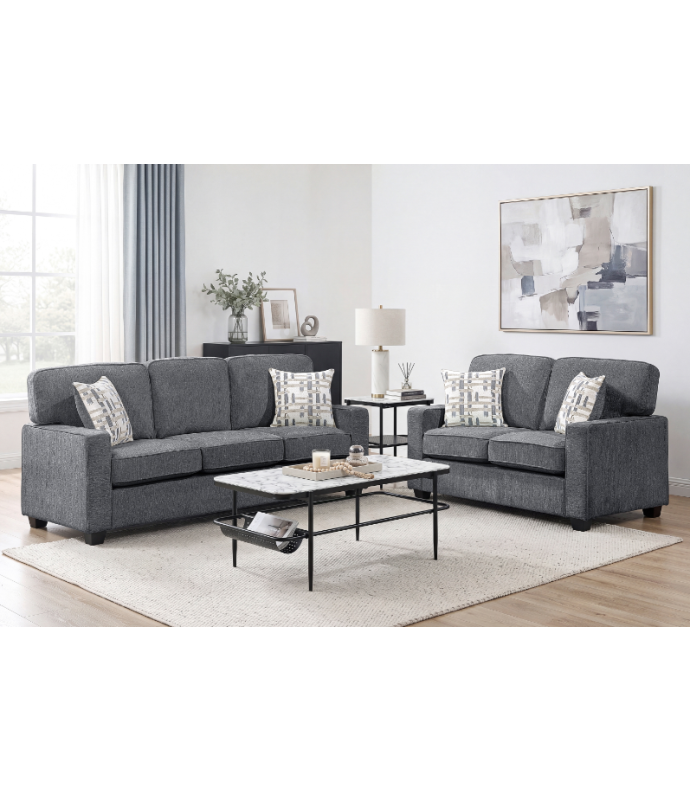 Frances Dark Gray Sofa & Loveseat | Homelegance | Phoenix AZ