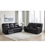 9037 Maverick Black Reclining Sofa & Loveseat | Homelegance | Phoenix AZ