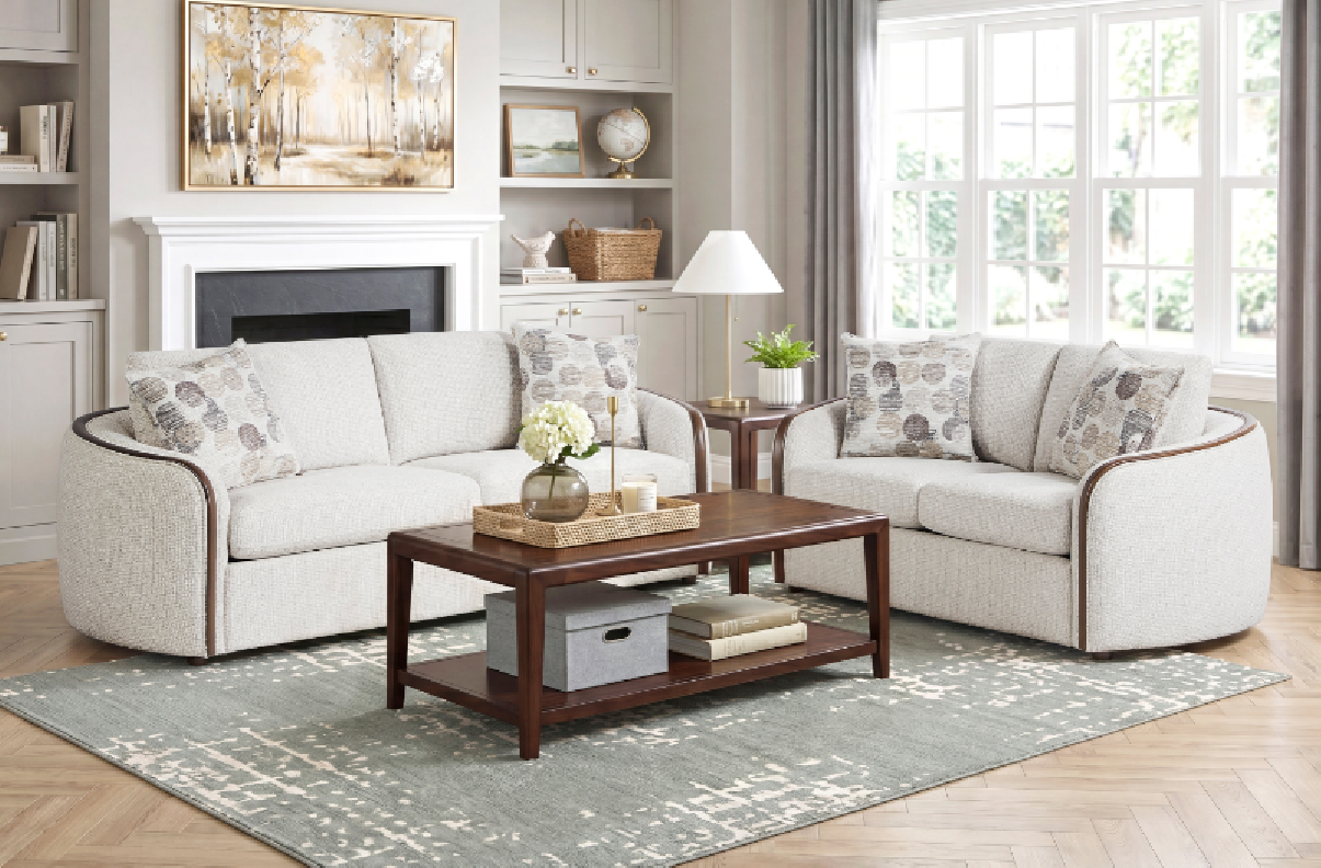 Loom Beige Mid-Century Sofa & Loveseat | Homelegance | Phoenix AZ