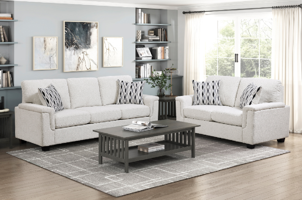 Chelsea Beige Chenille Sofa & Loveseat | Homelegance | Phoenix AZ