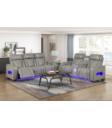 Cyber Gray Leather Power Sofa Set | Homelegance | Phoenix AZ