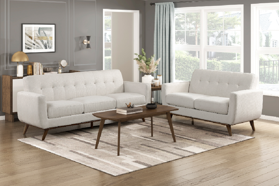 Martina Beige Contemporary  Mid Century Sofa Set | Homelegance | Phoenix AZ