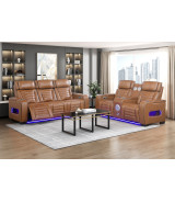 Cyber Gray Leather Power Sofa Set | Homelegance | Phoenix AZ