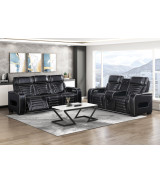 Cyber Gray Leather Power Sofa Set | Homelegance | Phoenix AZ