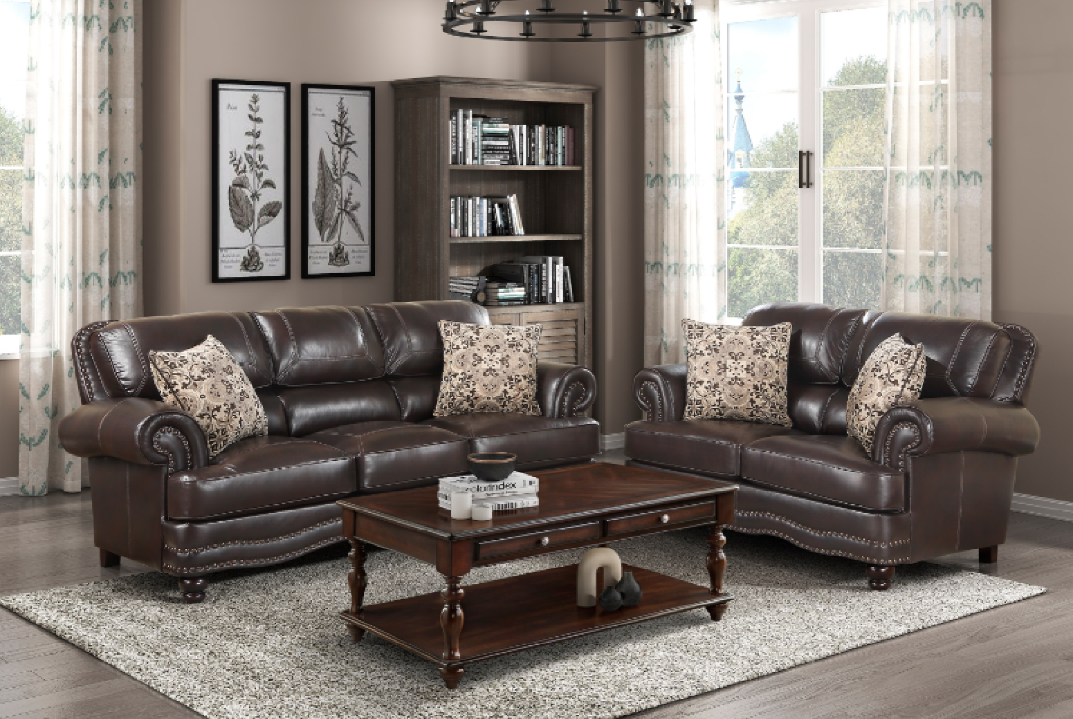 Milford Brown Traditional Sofa Set | Homelegance | Phoenix AZ