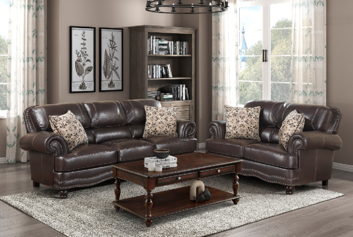 Milford Brown Traditional Sofa Set | Homelegance | Phoenix AZ
